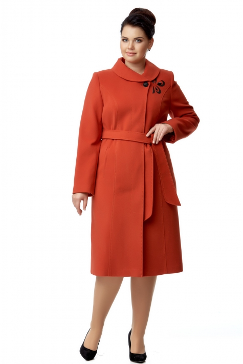 Женское пальто из текстиля с воротником 8000935