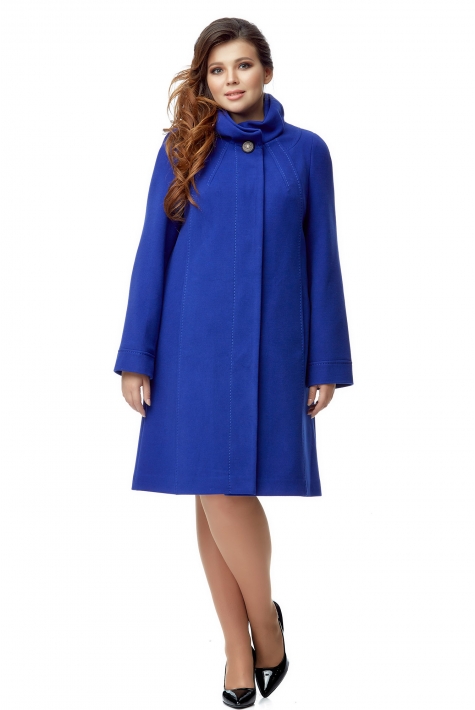 Женское пальто из текстиля с воротником 8000950