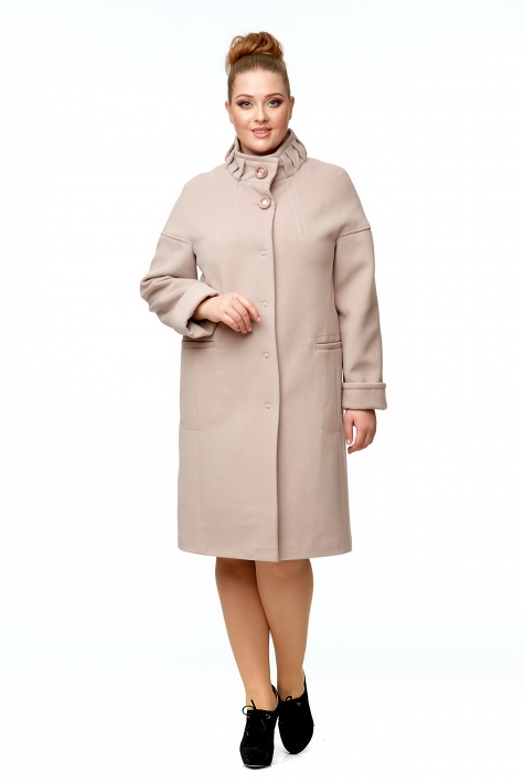 Женское пальто из текстиля с воротником 8000962