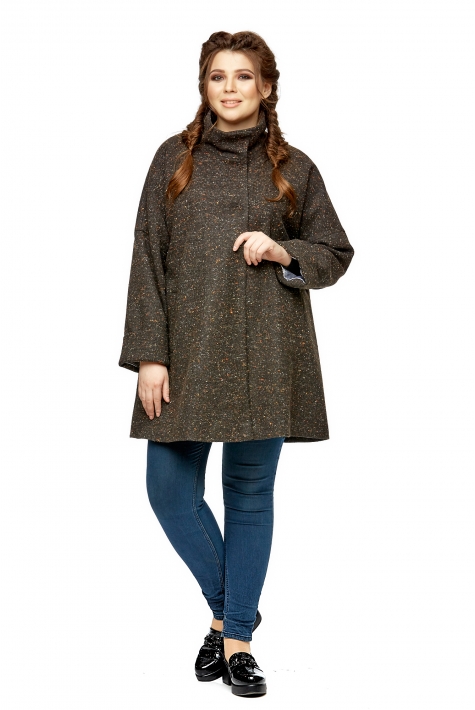 Женское пальто из текстиля с воротником 8000983