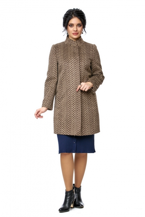 Женское пальто из текстиля с воротником 8001018