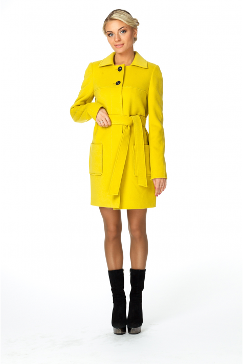 Женское пальто из текстиля с воротником 8001121