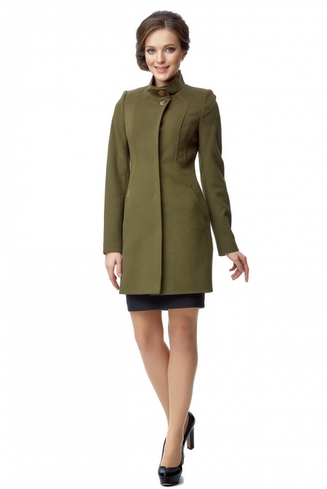 Женское пальто из текстиля с воротником 8001763
