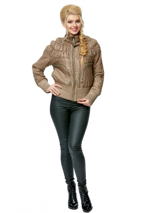 Куртка женская из текстиля с воротником 8008651