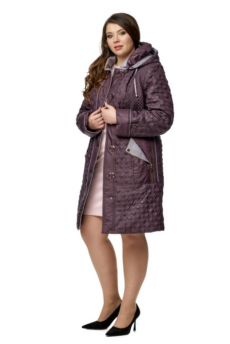 Женское пальто из текстиля с капюшоном 8009952