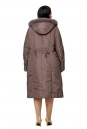 Женское пальто из текстиля с капюшоном, отделка песец 8010519-3
