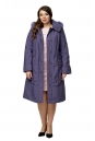 Женское пальто из текстиля с капюшоном, отделка песец 8015932