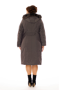 Женское пальто из текстиля с капюшоном, отделка песец 8015976-3