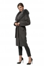 Женское пальто из текстиля с воротником, отделка песец 8018899-2