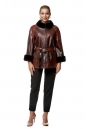 Женская кожаная куртка из эко-кожи с воротником, отделка искусственный мех 8019561