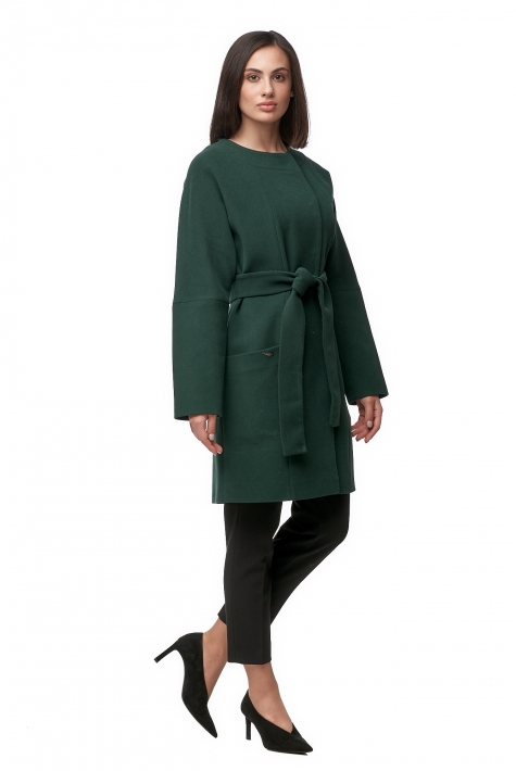 Женское пальто из текстиля без воротника 8020440