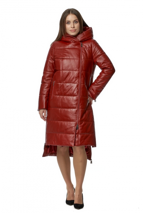 Женское кожаное пальто из натуральной кожи с капюшоном 8020474