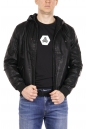 Мужская кожаная куртка из эко-кожи с капюшоном 8021868-11